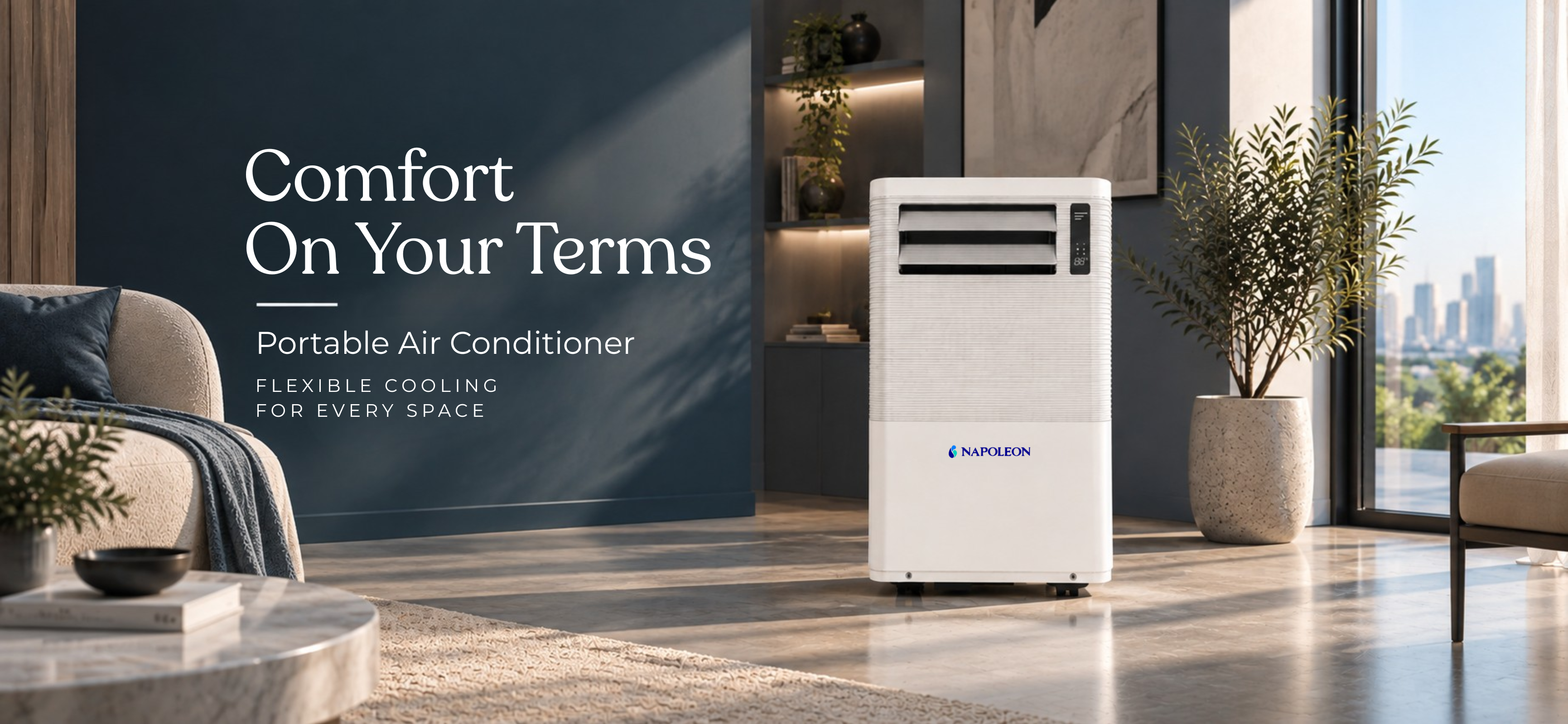 Napoleon portable air conditioner in a modern room